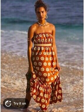 Rust Orange Printed Dress